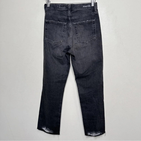 Anthropologie Womens 27 AG The Alexxis Cropped Straight Jeans Grey Wash Raw Hem - Picture 16 of 16